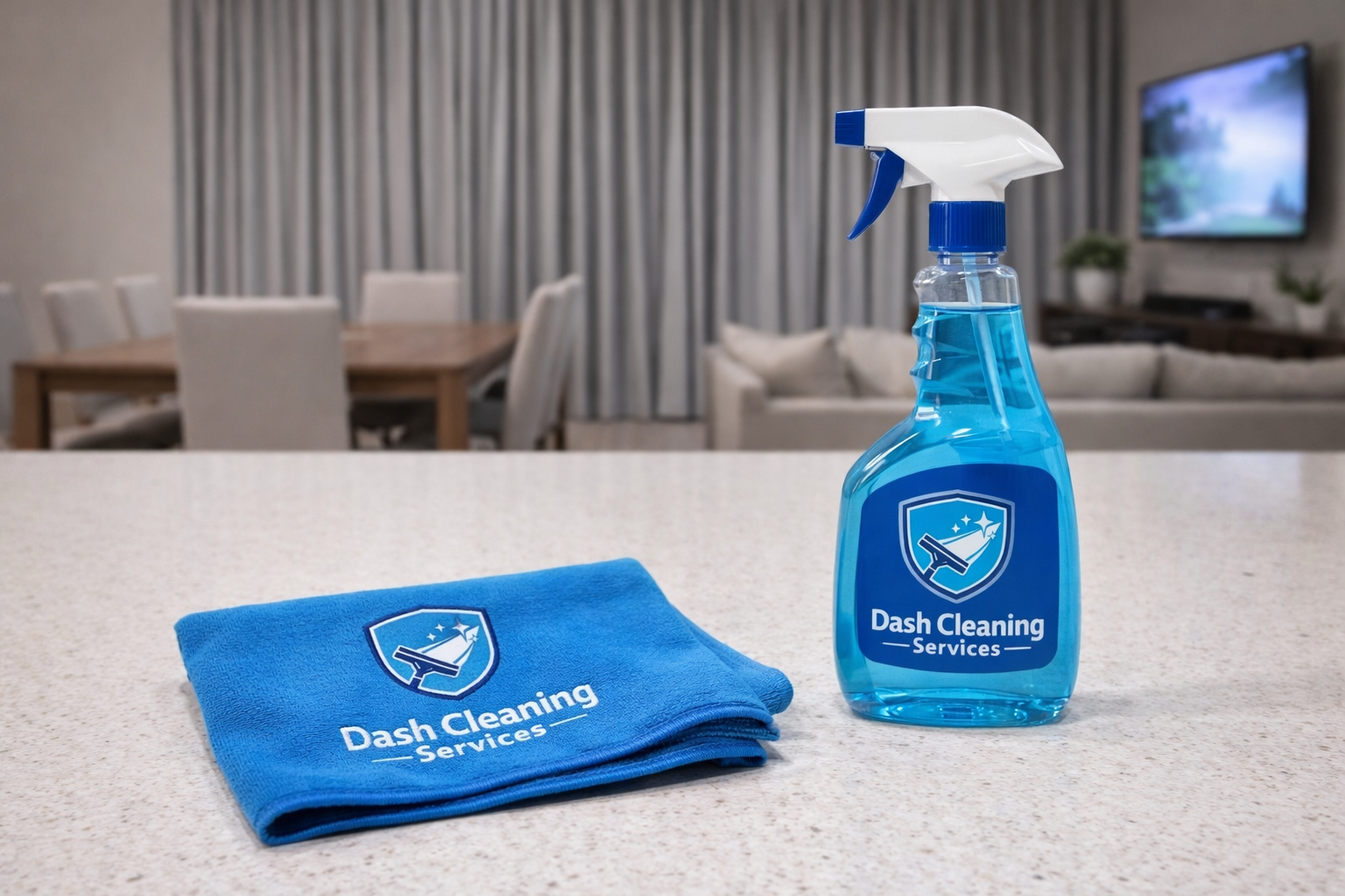 Professional cleaning team at work